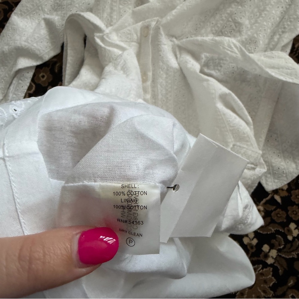 Calvin Klein || white lace tie waist shirt dress - Picture 9 of 9